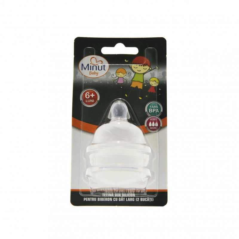 Set 2 Tetine Silicon Super Fin Gat Larg Minut Baby 6+ - imagine 3