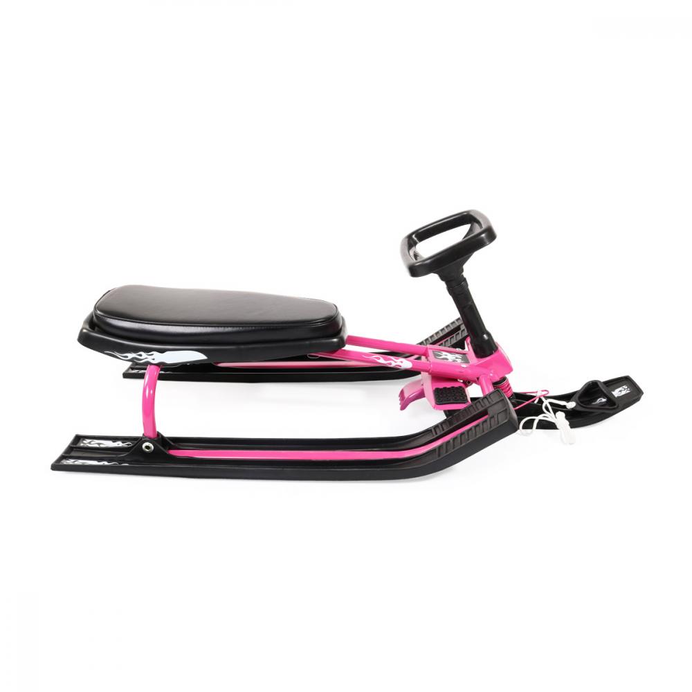 Săniută Moni Snowy Pink cu Volan | Alunecare Sigură