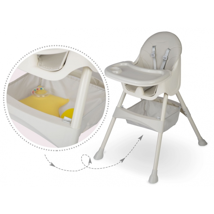 Scaun de masa 3in1 Ricokids Milo, Gri, Transformabil - imagine 5