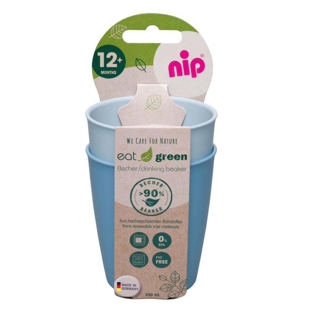 Set 2 pahare Nip Eat Green Bio, Sigure pentru Copii - imagine 2