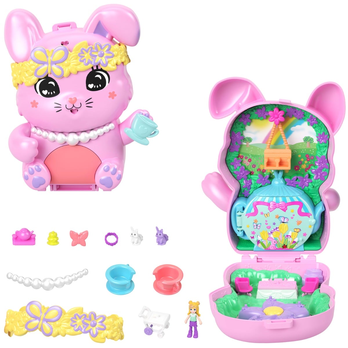 Polly Pocket Garden Bunny, Set cu Gentuta