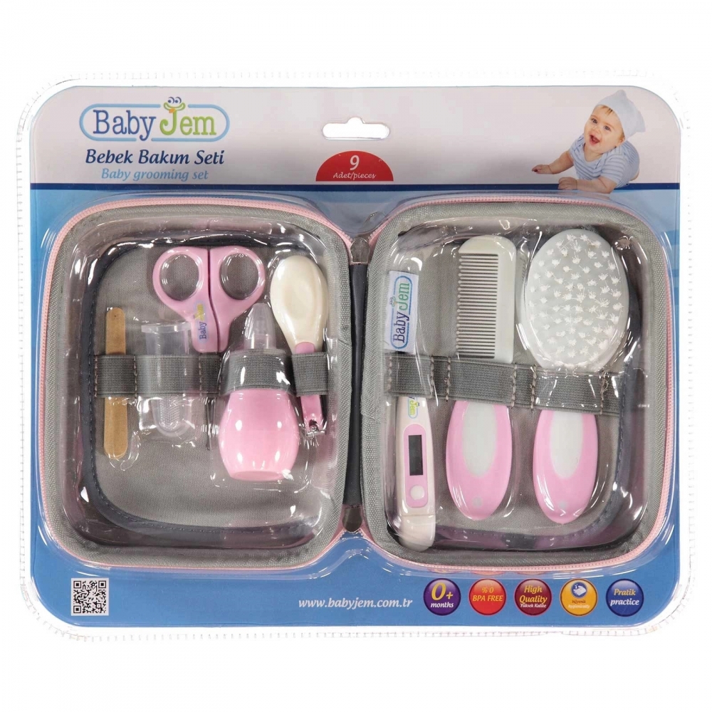 Set Ingrijire Bebelusi BabyJem 9 Piese Rosa - imagine 5