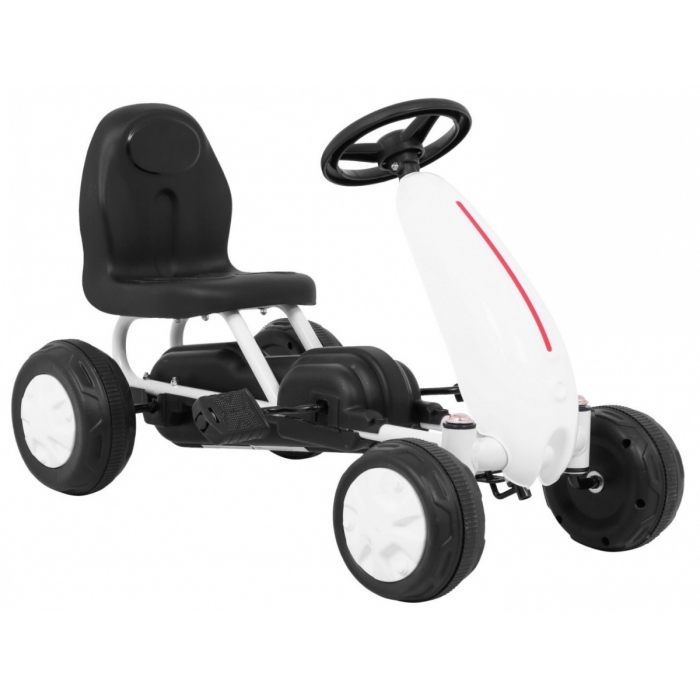 Gokart Kart Pedale Copii Alb - Aventură Sigură - imagine 6