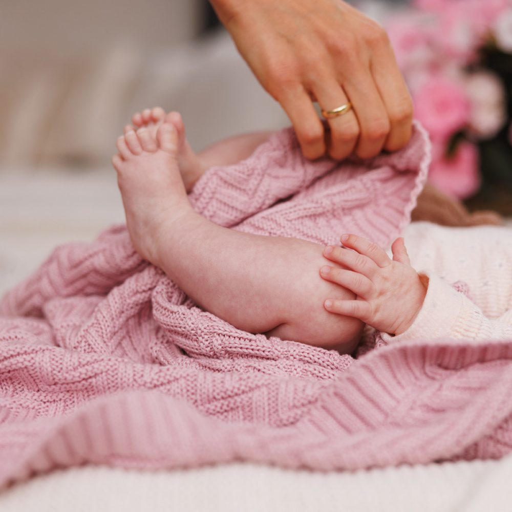 Paturica Babyono Roz din Bumbac Organic - imagine 5