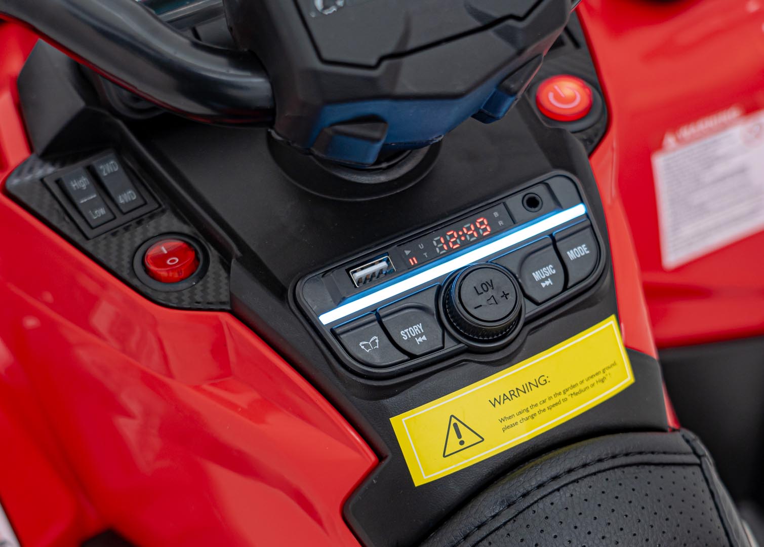 ATV Electric Can-Am 2 Locuri 12V Rosu - imagine 6
