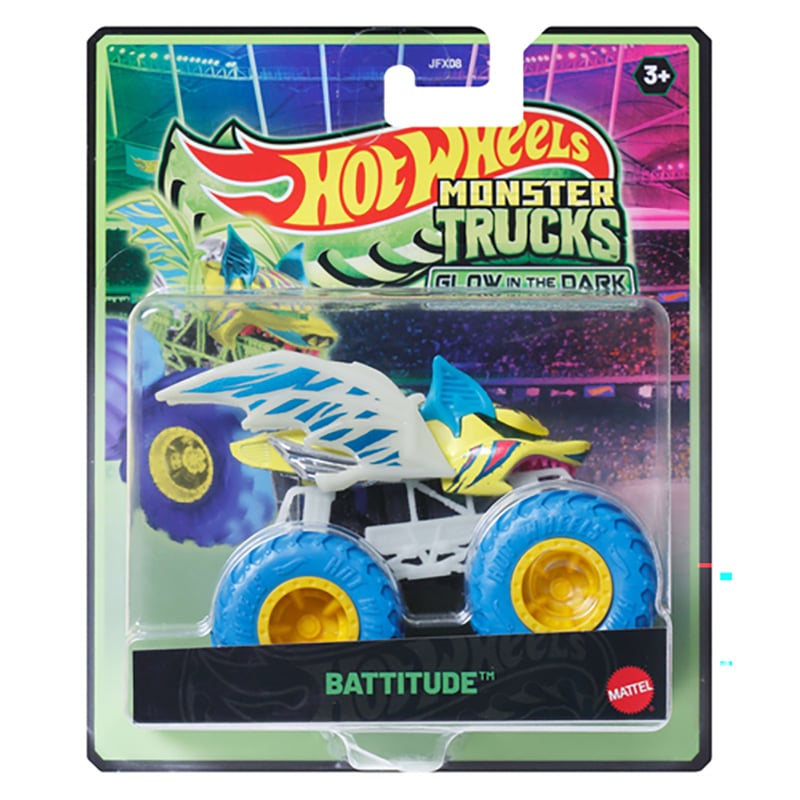 Hot Wheels Monster Truck Battitude Glow In The Dark