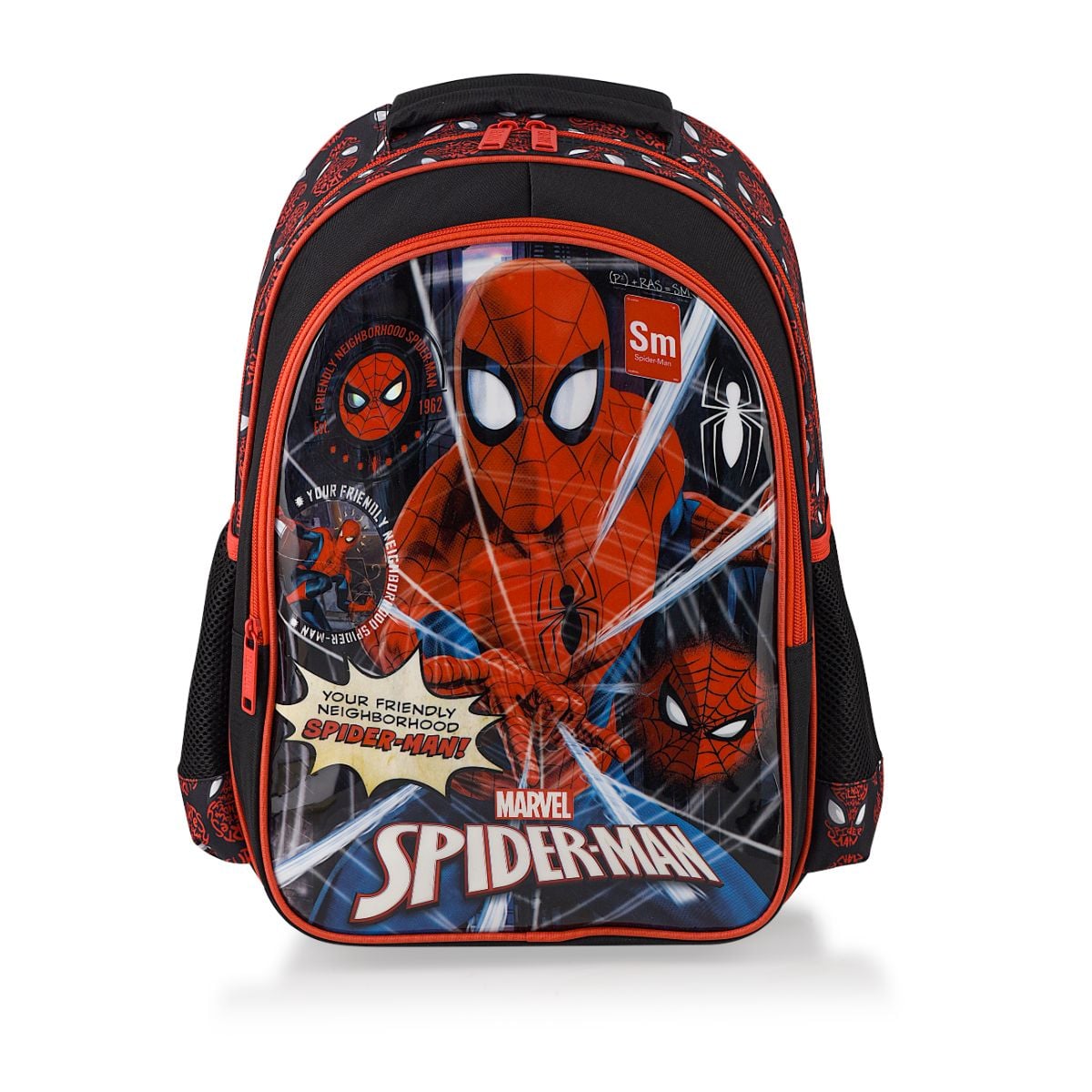 Ghiozdan Spiderman 2 Compartimente, Negru-Rosu