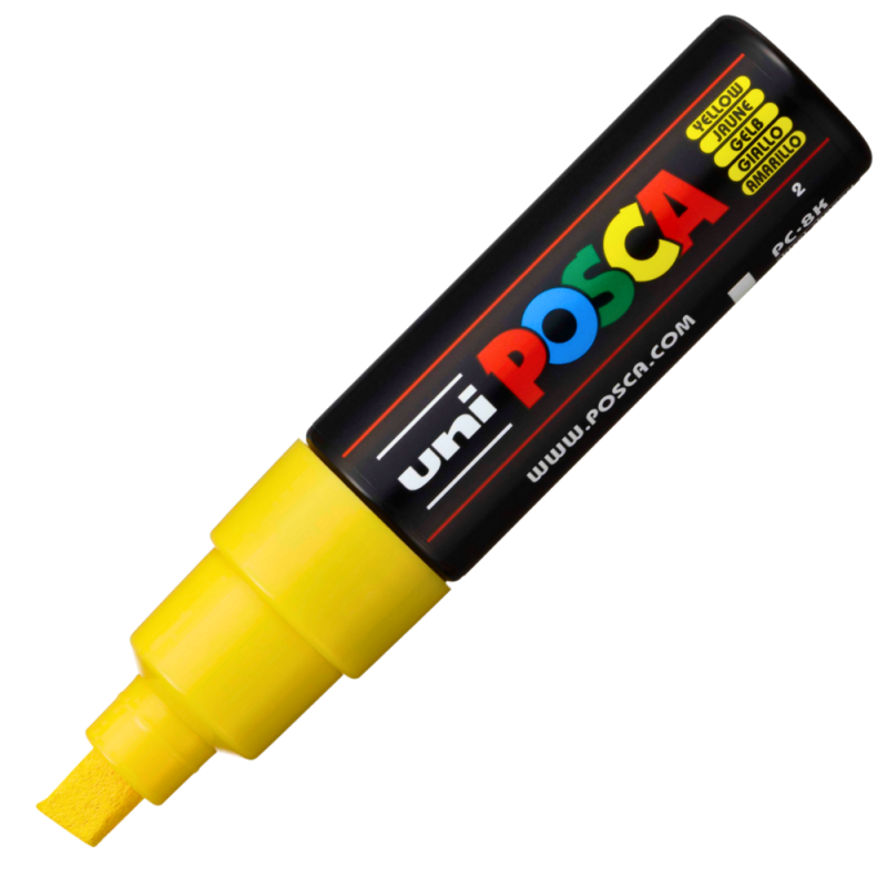 Marker Posca PC-8K Galben, Varf 8mm Pentru Artă