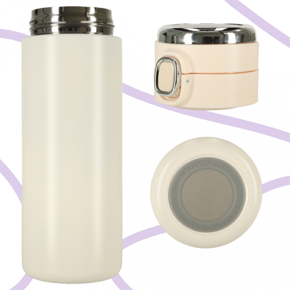 Cana termos Ikonka Smart LED, 420ml Bej - imagine 3
