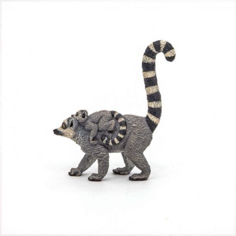 Figurina Lemur cu Pui Papo - Jucarie Educativa - imagine 5