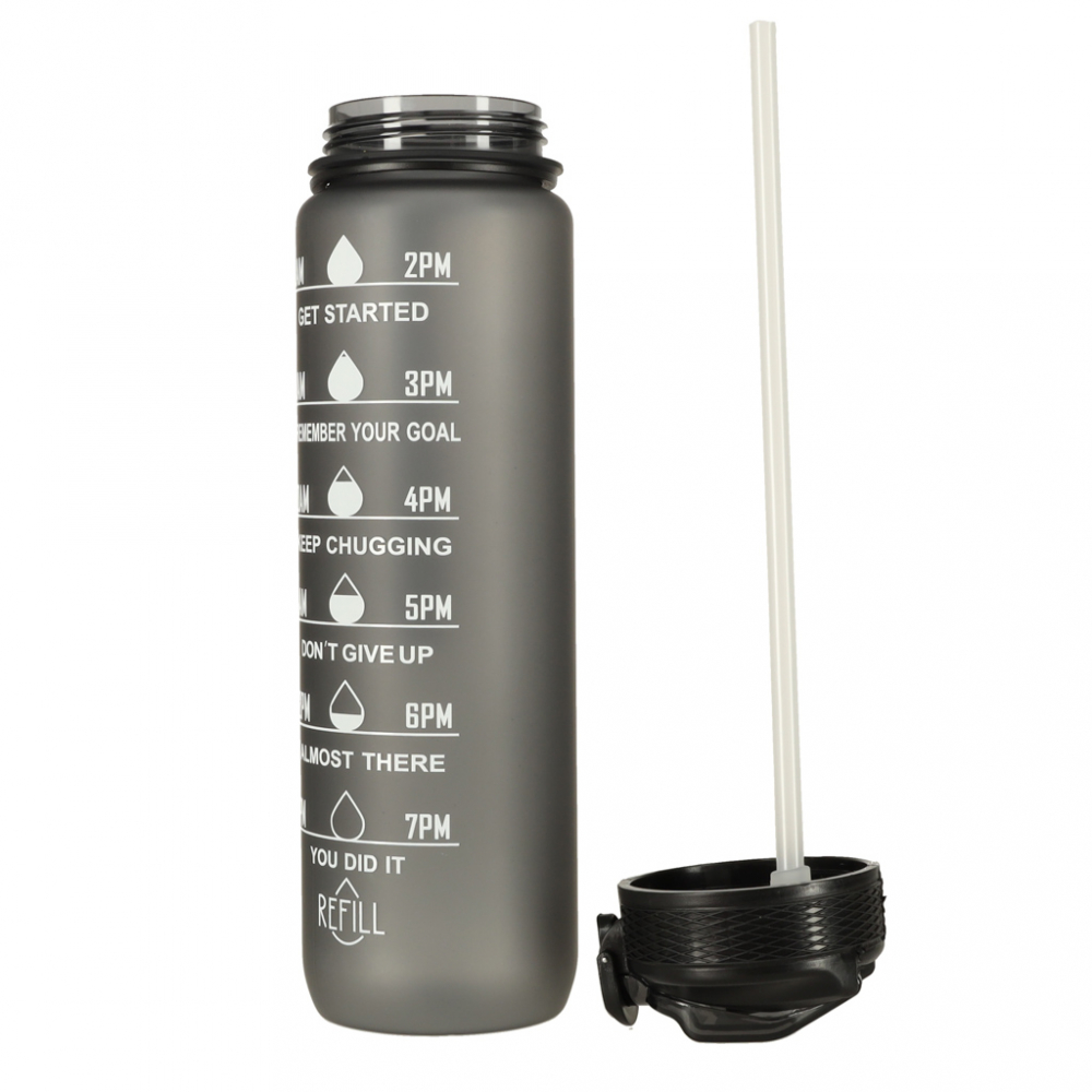 Sticlă Apă Sport Ikonka 1L, Gradată, Black - imagine 8
