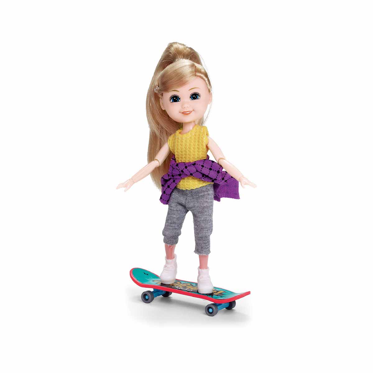 Papusa Belissa pe Skateboard - 15 cm, Jucarie Interactiva