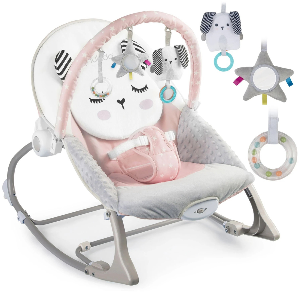 Balansoar Nukido Panda Roz cu Vibrații și Jucării - imagine 8