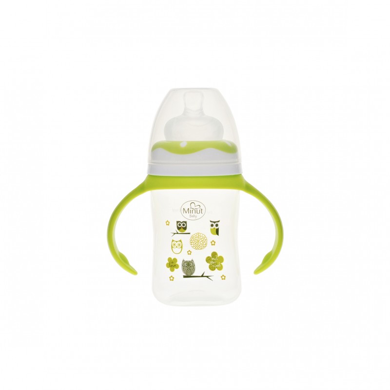Biberon Minut Baby 150ml cu Mâner Verde - imagine 4
