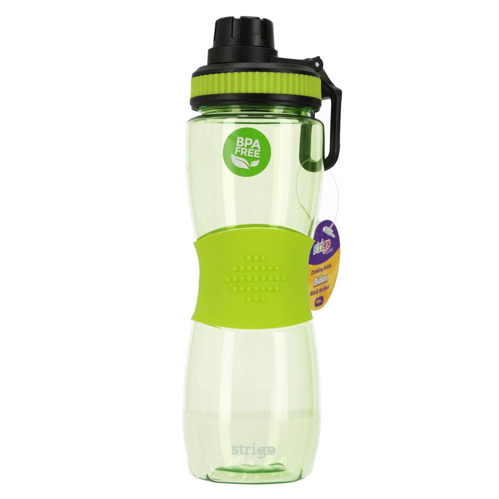 Bidon Strigo 600ml Verde cu Mânner Cauciuc