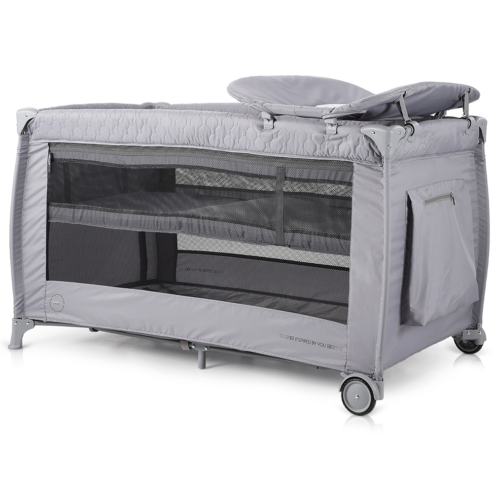 Patut Pliabil Chipolino Bella Ash Grey, 2 Nivele - imagine 2