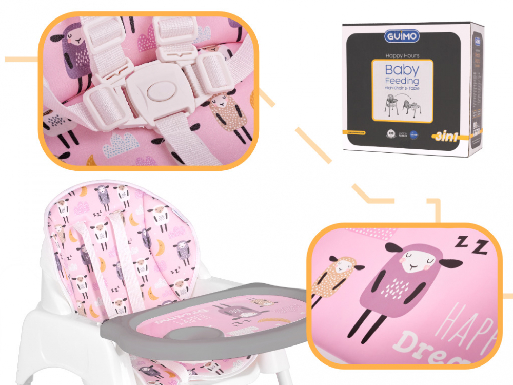 Scaun masa transformabil 3 in 1 Roz Ikonka - imagine 3