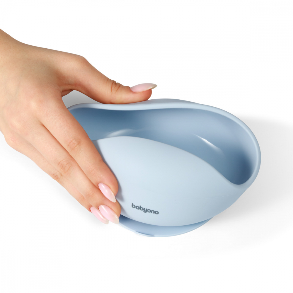 Bol Silicon Babyono cu Ventuza, Albastru - imagine 3