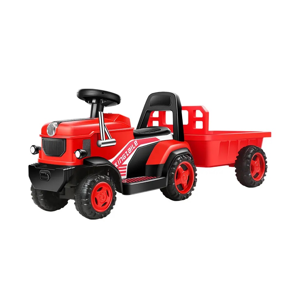 Tractor Electric Nichiduta King Track cu Remorca Rosu - imagine 8