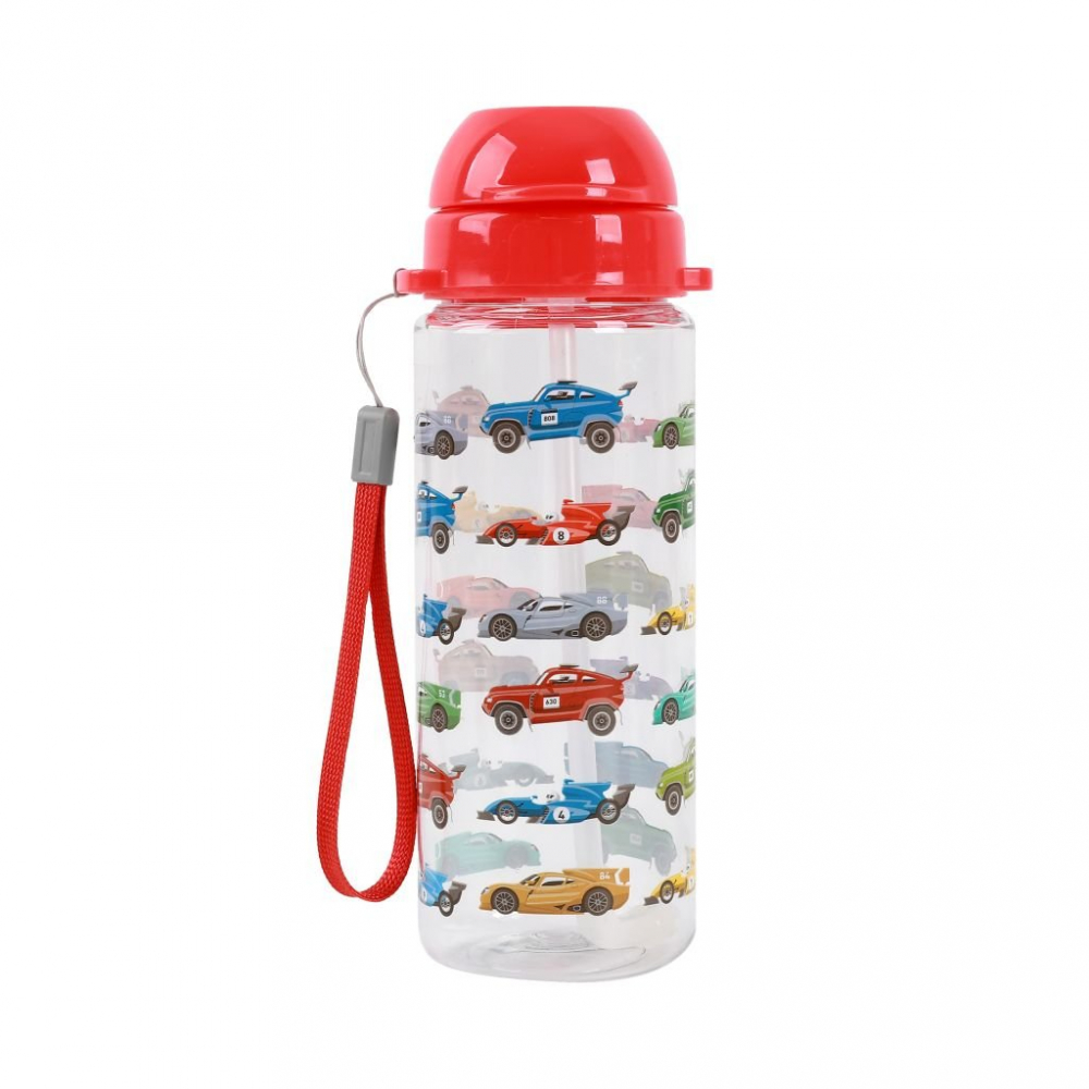 Sticlă cu Pai Tritan Mașini de Curse 400ml Itotal - imagine 3