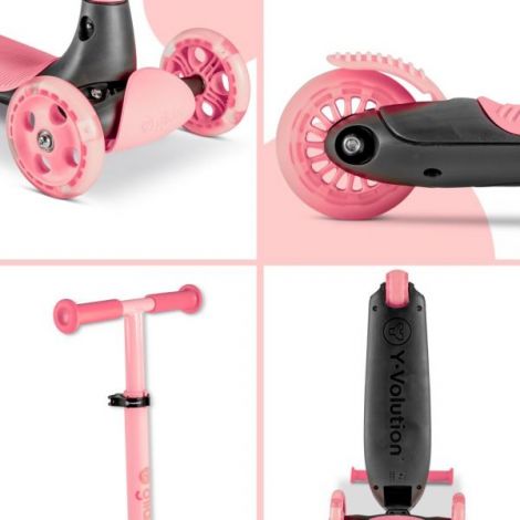 Yvolution Y Glider Pink - Trotineta 3 Roti LED - imagine 5