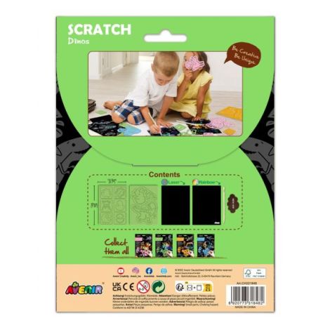 Avenir Set Scratch Dinozauri - Dezvoltare Creativitate - imagine 3