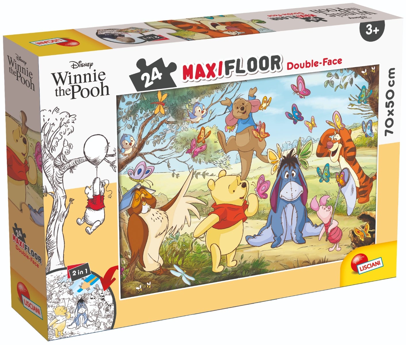 Puzzle Lisciani Winnie The Pooh 2 în 1, 24 piese