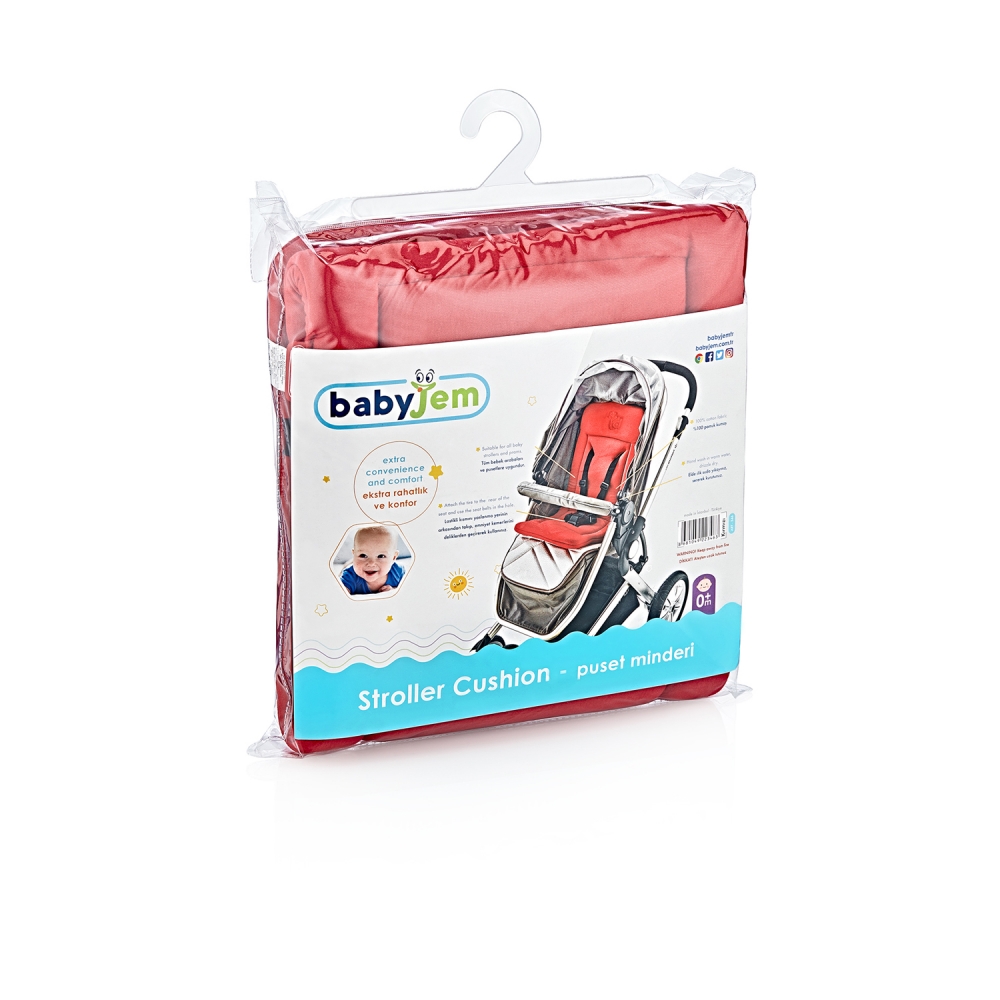 Saltea Carucior BabyJem Cushion Red, Spuma