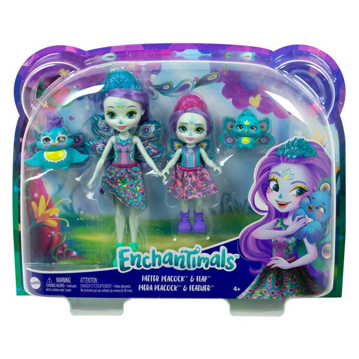 Set Păpuși Enchantimals Patter Peacock și Surorile