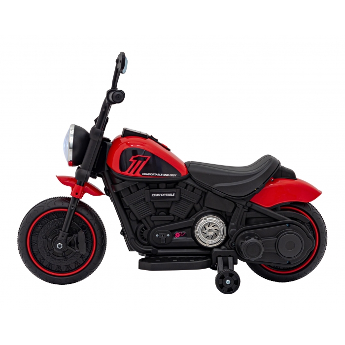 Motocicleta Electrica Chopper Rosu Ramiz cu Lumini - imagine 8