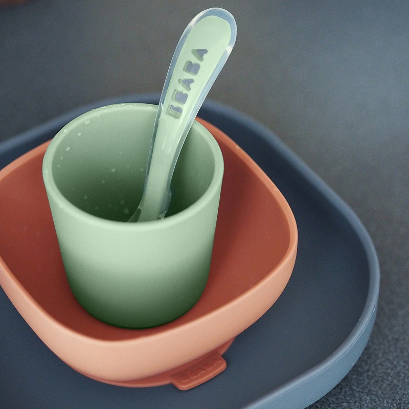 Set Masa Silicon Beaba Mineral 4 Piese - imagine 2
