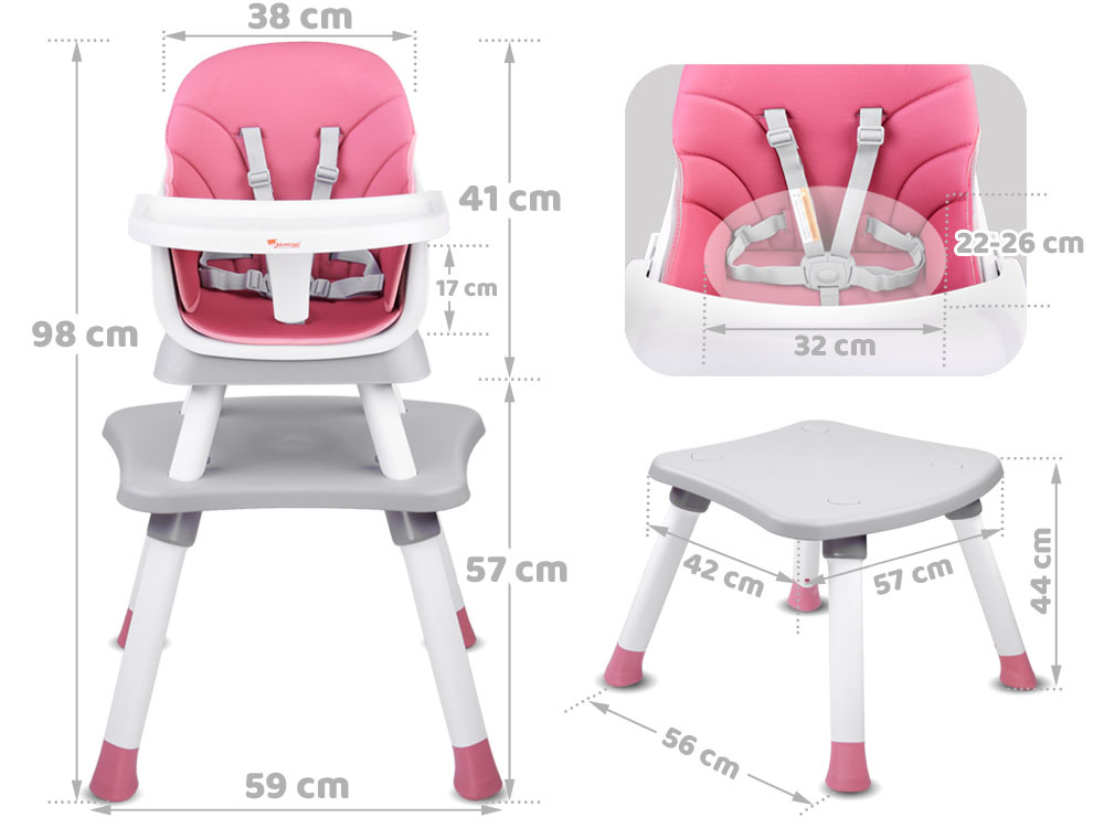 Scaun Masa 6in1 Roz Jokomisiada | Cresc - imagine 2