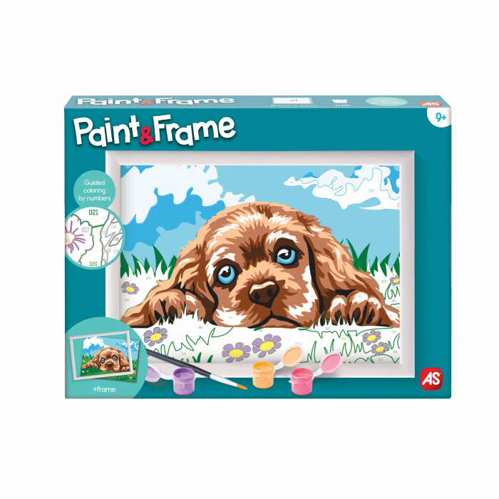 Paint Frame Cățeluș Iubitor AS - Pictură după Numere