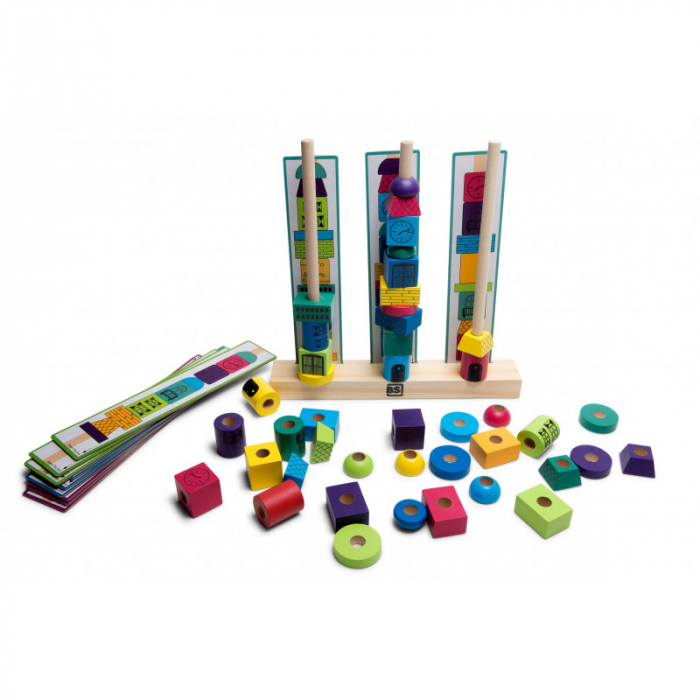 Joc de stivuire din lemn Turnuri BS Toys