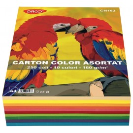 Carton A4 Color 10 Culori Daco, 160g/mp, 250 Coli