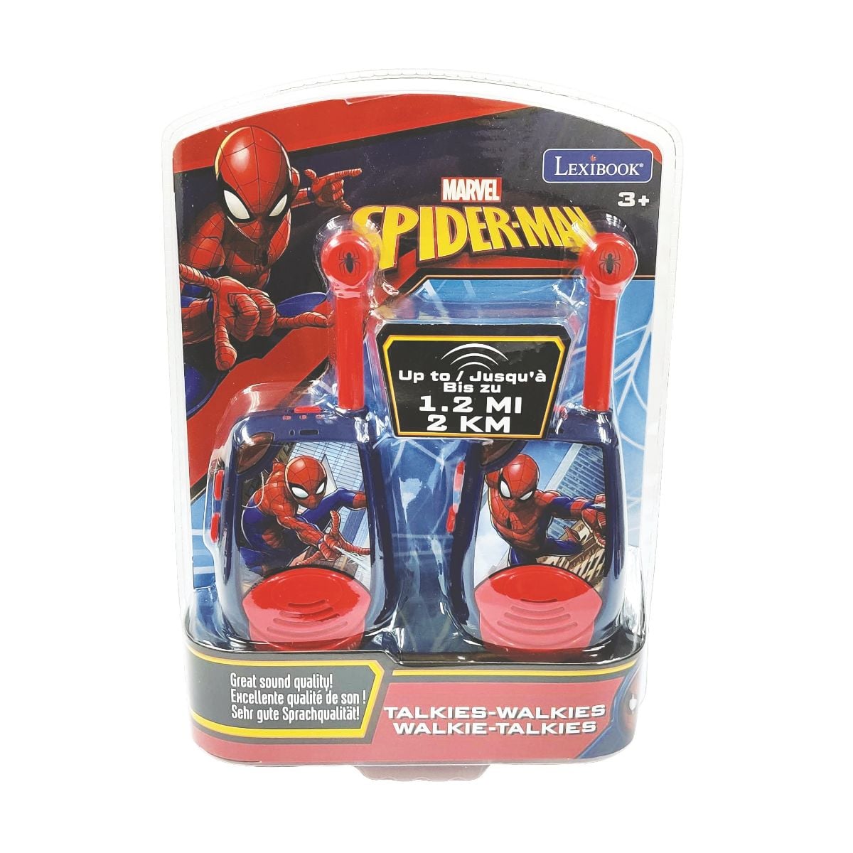 Set Walkie Talkie Lexibook Spiderman, 2000 m