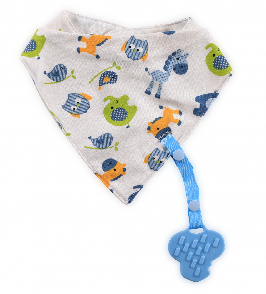 Baveta Bandana Lorelli cu Jucarie Dentitie Albastru - imagine 3