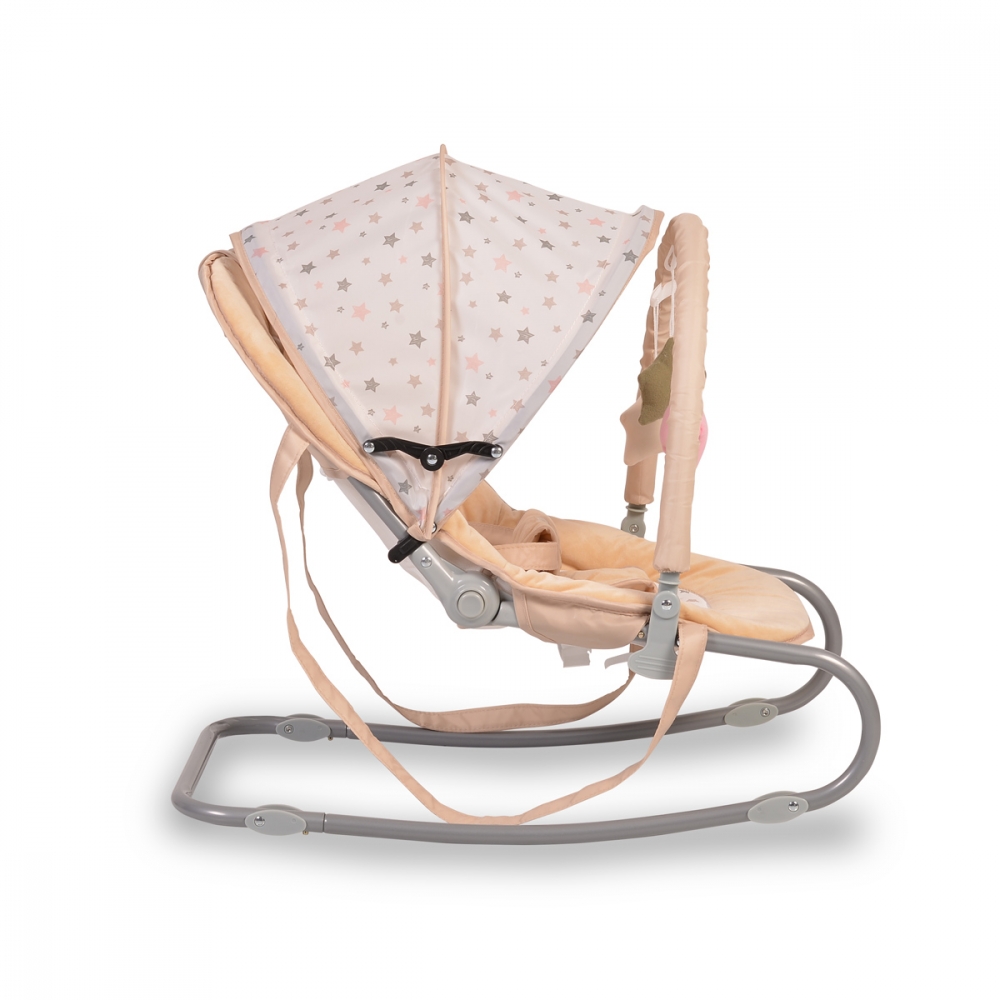 Balansoar Moni Lulu Beige cu Jucării și Șezut Reglabil - imagine 4