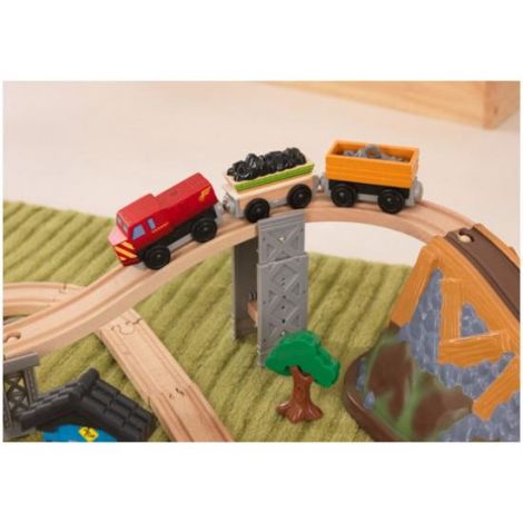 KidKraft Set Trenulet Santier, 61 Piese, Depozitare Bucket Top - imagine 3