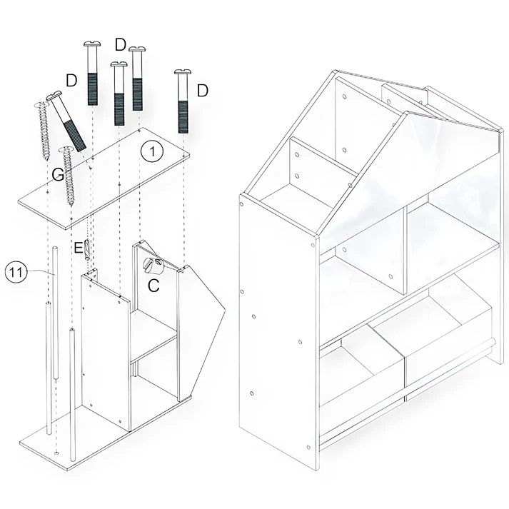 Organizator Lemn Ginger Home | Ordine în Camera Copilului - imagine 5