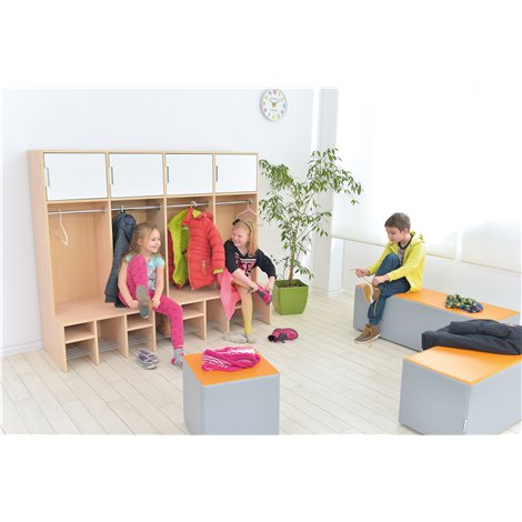 Puf Taburet Moje Bambino Gri-Orange Confortabil - imagine 4