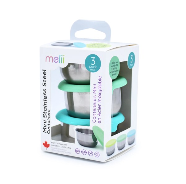 Melii Set 3 Recipiente Mini Inox cu Capac Etanș - imagine 2