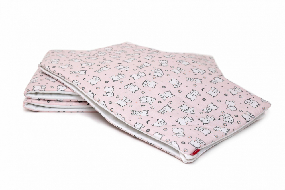 Set protecții patut Baby Bear roz KidsDecor, 50x100 cm - imagine 7