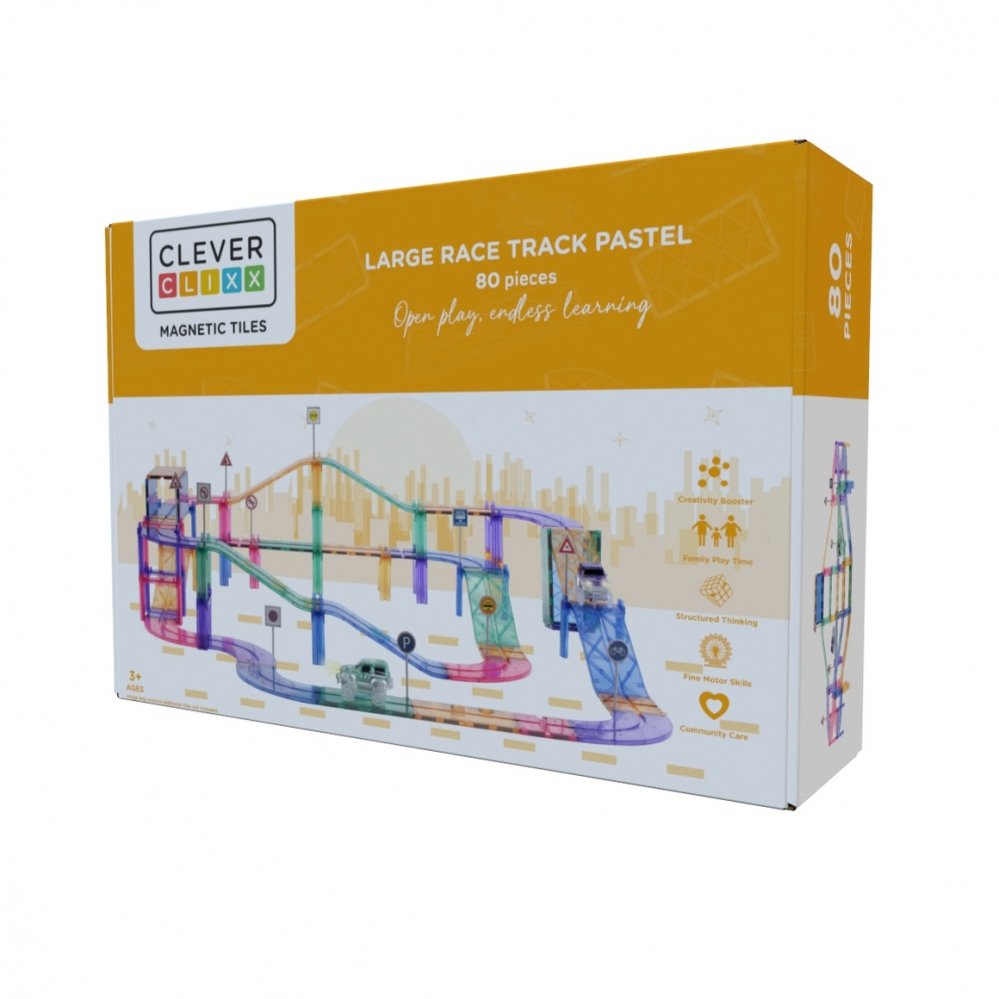 Joc Magnetic Curse Cleverclixx, 80 Piese Pastel