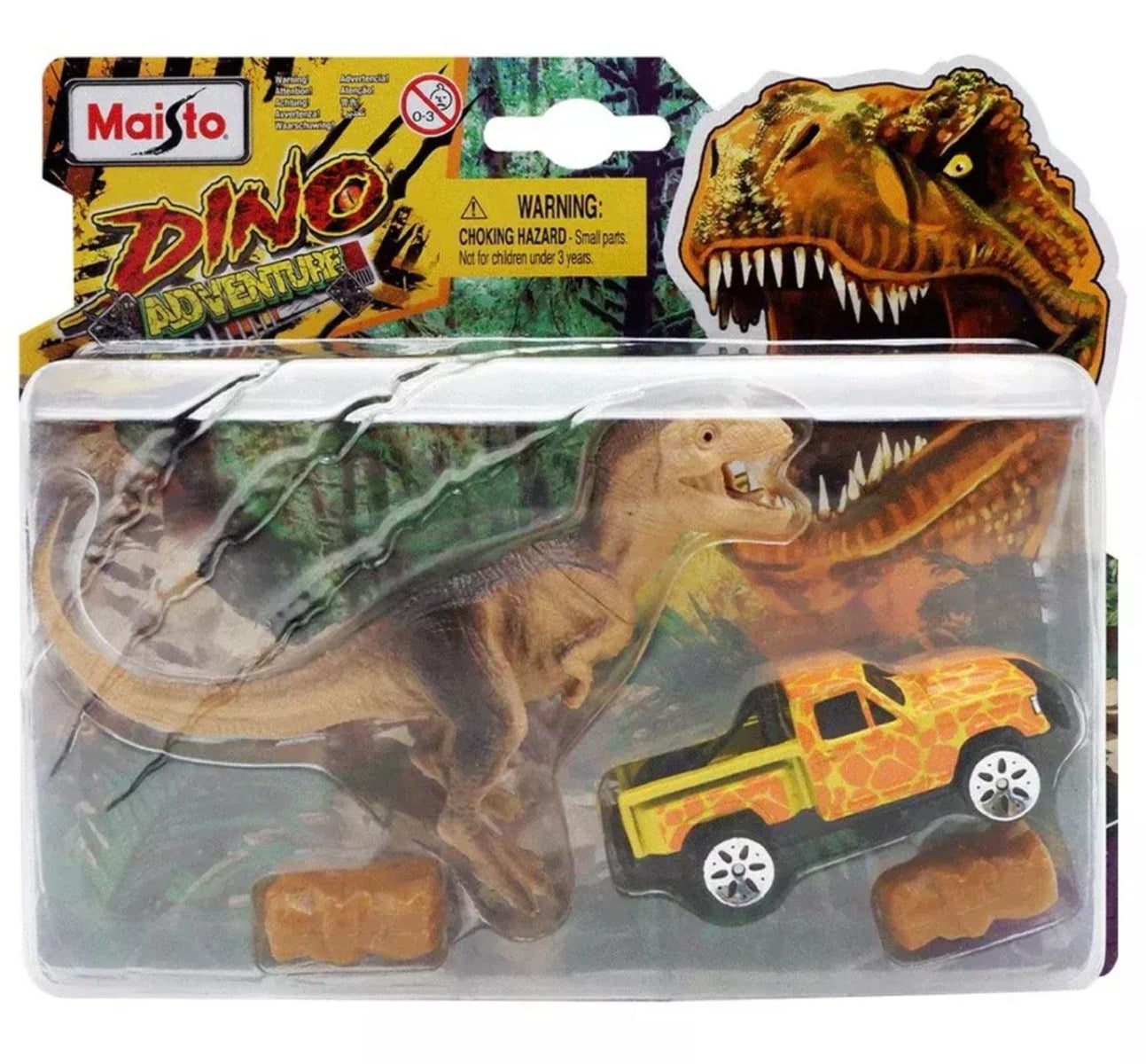 Maisto Dino Adventure Set Masinuta si Dinozaur