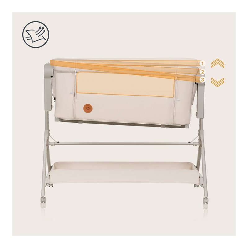 Patut Co-Sleeper Lionelo Leonie Plus Bej cu Leganare - imagine 5