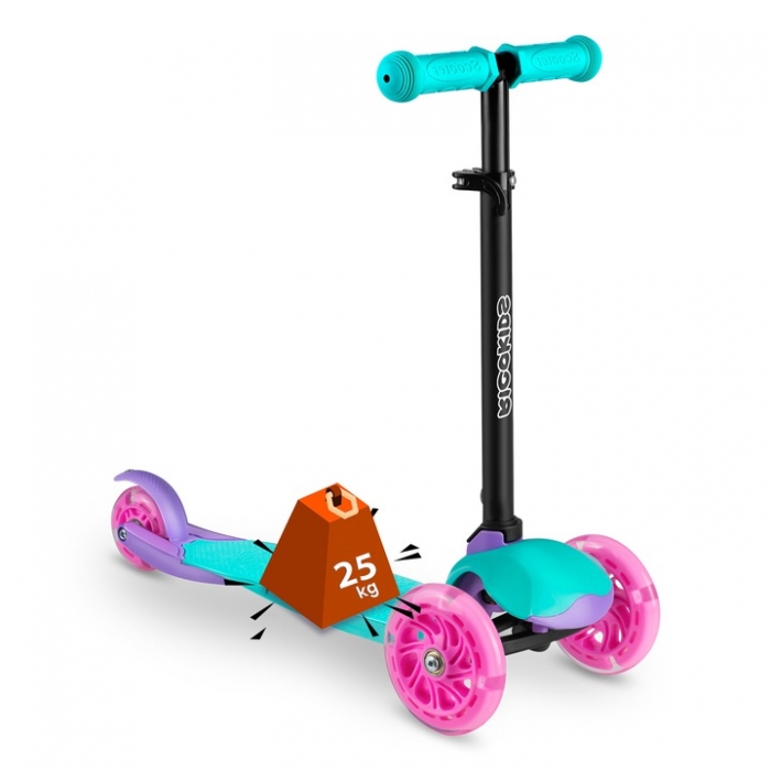 Trotineta Ricokids Loco Turcoaz LED Pliabilă - imagine 6