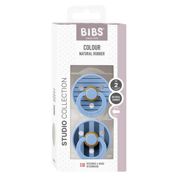 Set 2 Suzete Bibs Colour Stripe, Latex, 6 luni+