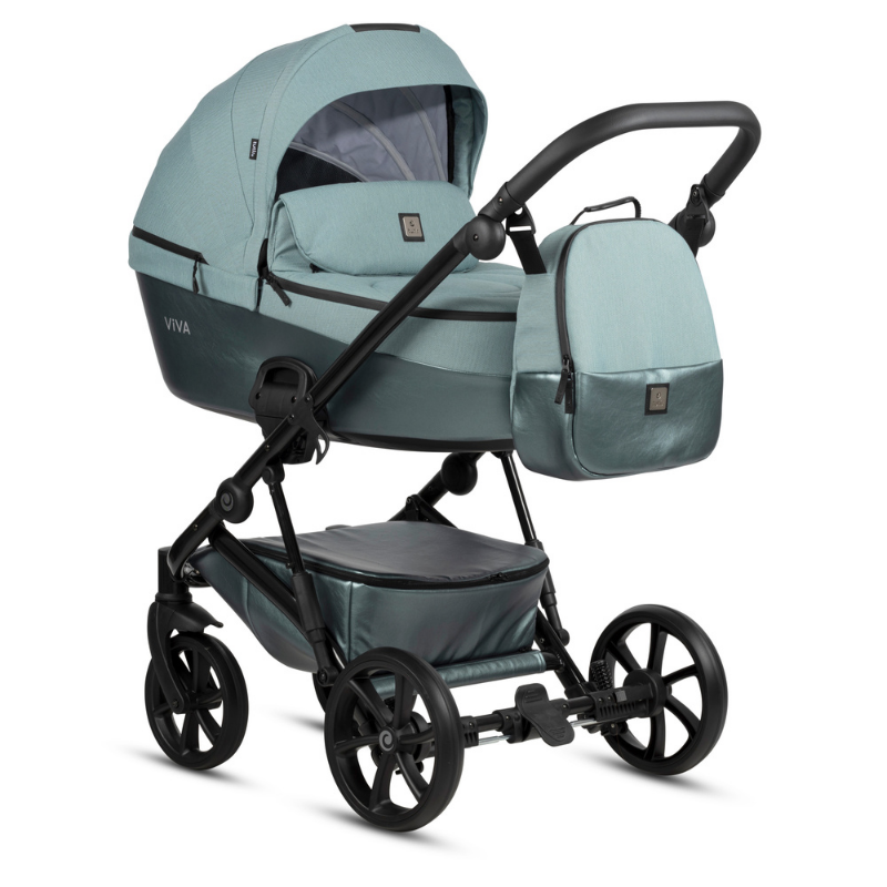 Carucior 2in1 Tutis Viva 5+ Turquoise Piele Ecologica - imagine 9