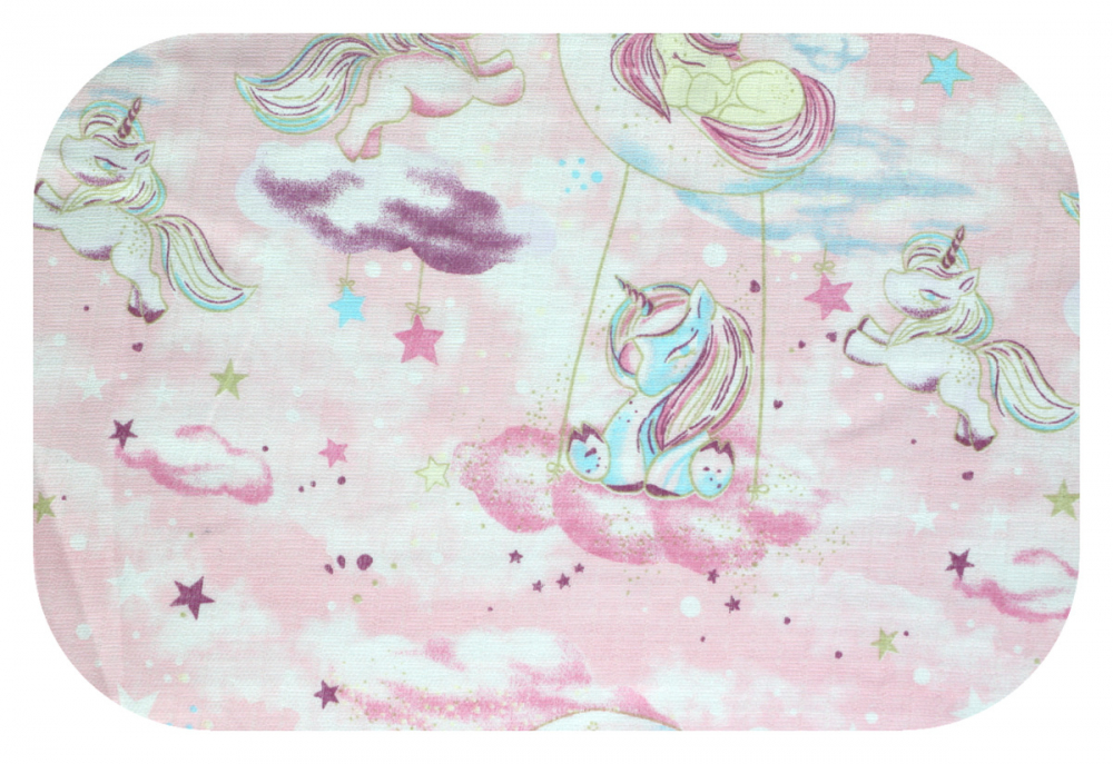 Scutec Muselina Egakids Rose Unicorn 70x80 cm - imagine 2